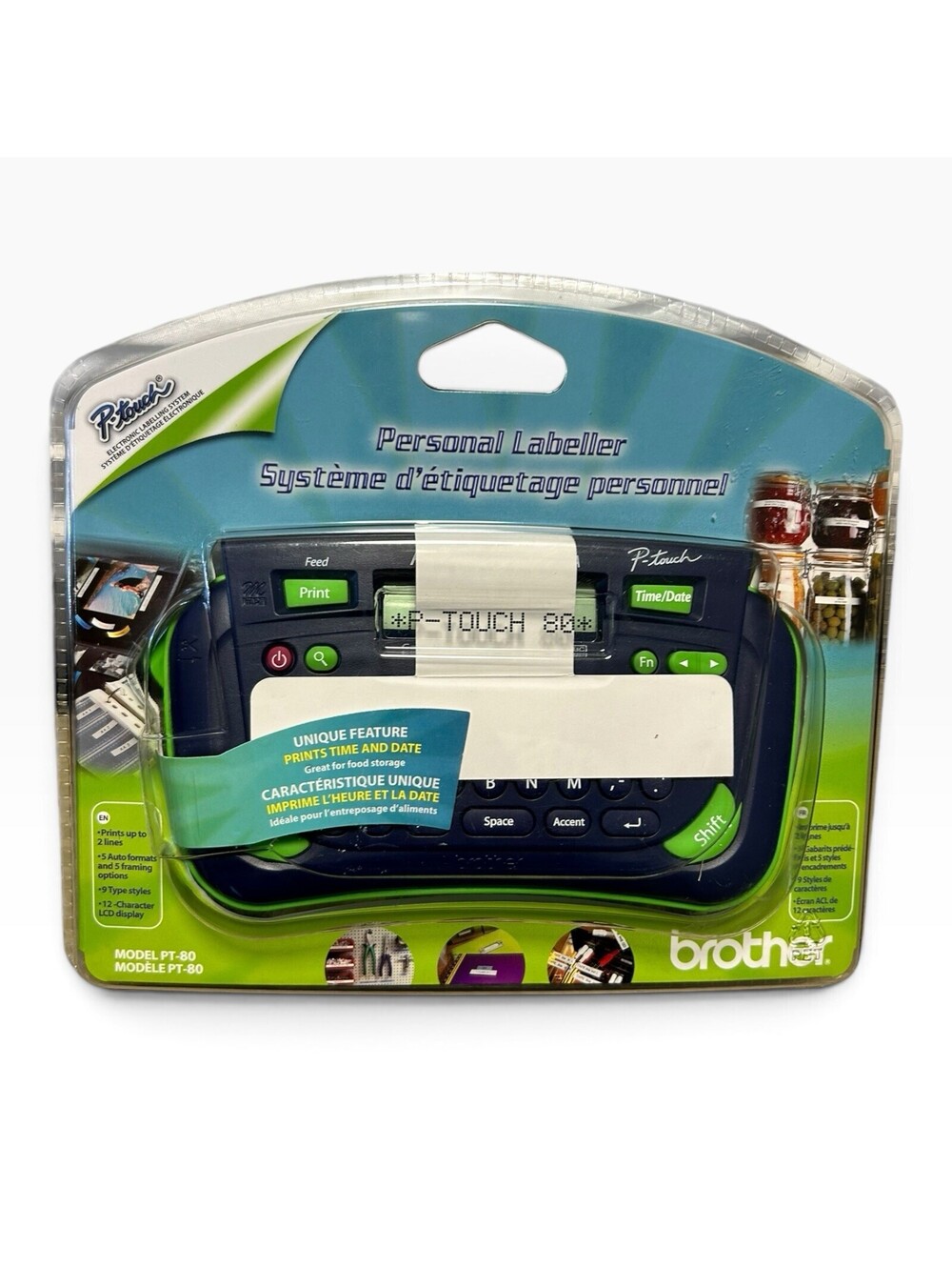 Brother PT-80 P-touch Personal Labeler Electronic Labeling System New Open Box